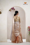 Peach Traditional Golden Wings Half Saree | Lehenga For Girls
