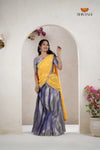 Lavender Traditional Golden WingsAlpha Half Saree | Lehenga For Girls