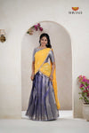 Lavender Traditional Golden WingsAlpha Half Saree | Lehenga For Girls