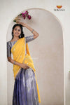 Lavender Traditional Golden WingsAlpha Half Saree | Lehenga For Girls