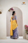 Lavender Traditional Golden WingsAlpha Half Saree | Lehenga For Girls