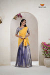 Lavender Traditional Golden WingsAlpha Half Saree | Lehenga For Girls