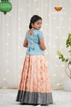 Festive Collection - Half-White Grape Climber Pattu Pavadai For Girls !!!