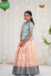 Festive Collection - Half-White Grape Climber Pattu Pavadai For Girls !!!