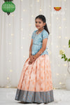 Festive Collection - Half-White Grape Climber Pattu Pavadai For Girls !!!