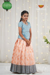 Festive Collection - Half-White Grape Climber Pattu Pavadai For Girls !!!