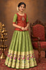 Parrot Green Kota Cocktail Traditional Pattu Pavadai Sets