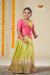 Green Hook Traditional Pattu Pavadai For Girls !!!
