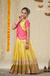 Yellow Green Hook Traditional Pattu Pavadai For Girls !!!