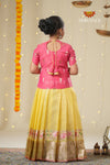 Yellow Green Hook Traditional Pattu Pavadai For Girls !!!
