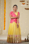 Yellow Green Hook Traditional Pattu Pavadai For Girls !!!