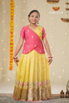 Yellow Green Hook Traditional Pattu Pavadai For Girls !!!