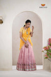 Pink Traditional Kota Vantara Half Saree | Lehenga For Girls