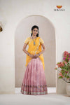 Pink Traditional Kota Vantara Half Saree | Lehenga For Girls