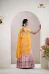 Pink Traditional Kota Vantara Half Saree | Lehenga For Girls