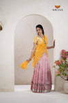 Pink Traditional Kota Vantara Half Saree | Lehenga For Girls