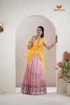 Pink Traditional Kota Vantara Half Saree | Lehenga For Girls