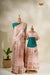 Kukkoo Floral Peach Mom And Daughter Saree and Pattu Pavadai Combo Set !!