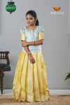 Yellow Lime Road Traditional Pattu Pavadai For Girls !!!