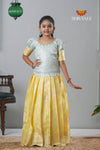 Yellow Lime Road Traditional Pattu Pavadai For Girls !!!