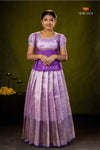 LavenderPurple Mango EmbTraditional Pattu Pavadai Set for Girls!!!