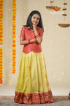 Green Mirror Patola Traditional Pattu Pavadai For Girls !!!