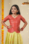 Green Mirror Patola Traditional Pattu Pavadai For Girls !!!