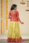 Green Mirror Patola Traditional Pattu Pavadai For Girls !!!