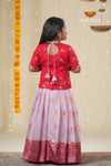 Lavender Mirror Patola Traditional Pattu Pavadai For Girls !!!