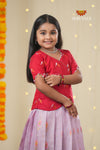 Lavender Mirror Patola Traditional Pattu Pavadai For Girls !!!