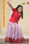 Lavender Mirror Patola Traditional Pattu Pavadai For Girls !!!