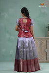 Blue Traditionl Mango Breeze Alpha Pattu Pavadai Set for Girls