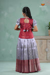 Blue Traditionl Mango Breeze Pattu Pavadai Set for Girls