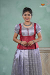 Blue Traditionl Mango Breeze Pattu Pavadai Set for Girls