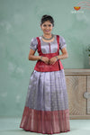 Blue Traditionl Mango Breeze Pattu Pavadai Set for Girls