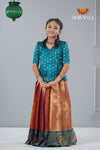 Festive Collection - Golden Mango leaf Pattu Pavadai !!!