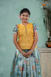 Mayil Sky Blue Traditional Floral Printed Pavadai Sattai for Girls !!!