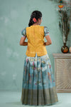 Mayil Sky Blue Traditional Floral Printed Pavadai Sattai for Girls !!!