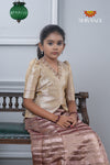 Maroon Metallic Crush Traditional Pattu Pavadai For Girls !!!