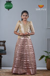 Maroon Metallic Crush Traditional Pattu Pavadai For Girls !!!