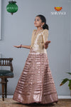Maroon Metallic Crush Traditional Pattu Pavadai For Girls !!!