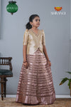 Maroon Metallic Crush Traditional Pattu Pavadai For Girls !!!