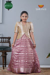 Purple Metallic Crush Traditional Pattu Pavadai For Girls !!!