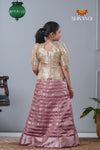 Purple Metallic Crush Traditional Pattu Pavadai For Girls !!!