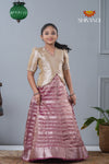 Purple Metallic Crush Traditional Pattu Pavadai For Girls !!!