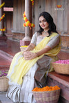 White Misty LilacHalf Saree | Lehenga For Girls
