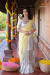 White Misty LilacHalf Saree | Lehenga For Girls