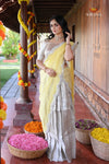 White Misty LilacHalf Saree | Lehenga For Girls