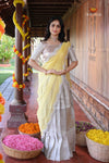 White Misty LilacHalf Saree | Lehenga For Girls