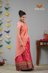  Red Mughal Georgette Traditional Half Saree | Lehenga For Girls !!!